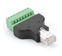 Fafeicy Cabezal de Conversión Macho, Proceso Plástico, Rendimiento Estable, Adaptador de Interfaz de Red RG-45 8 Pines 8P8C, Macho a Terminal