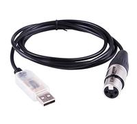 Fafeicy Cable FTDI USB a RS485 DMX512 de 1,8 M, USB Transparente con Lámpara Indicadora Blanca Azul para Control de Iluminación de Escenario