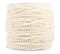 Fafeicy Cadena de Cuentas de Perlas de 50M, Material para Manualidades DIY, Decoración de Boda Centros de Mesa y Ramos (Beige)