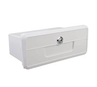 Fafeicy Caja de Almacenamiento para Barcos con Portavasos Compartimento con Cerradura de ABS de Grado Marino Aproximadamente 11,42 X 6,69 X 4,33 Pulgadas Ideal para Barcos y Yates (White)