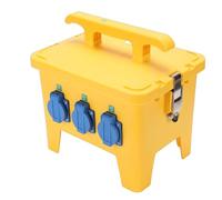 Fafeicy Caja de Distribución de EnergíA, Caja Eléctrica Portátil Impermeable de 16 A con 6 Tomacorrientes IP44 y Manija, para Sitio de Construcción, Jardín, Industrial