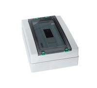 Fafeicy Caja de Distribución de Energía para Exteriores Caja de Conexiones Eléctricas de 18 Vías IP65 a Prueba de Agua con Cubierta Transparente para Disyuntor Instalación en Riel DIN