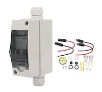 Fafeicy Caja de Disyuntor para RV de Doble Potencia de 50 A, Interruptor de Desconexión del Panel Solar, 12-400 V CC, 90-400 V CA, IP65 Resistente Al Agua con Caja de Riel DIN para