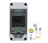 Fafeicy Caja de Protección de Distribución de Caja de Disyuntor Exterior Impermeable IP65 de 3 Vías con Bloqueo de Contraseña y Riel Guía 153x73x94 Mm para Cableado de Tierra de H