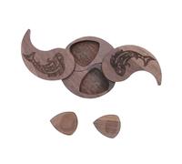 Fafeicy Caja de Selección de Guitarra de Madera con Caja de Almacenamiento de Nogal de Tapa Magnética Giratoria Tai Chi para Selecciones de Guitarra y Joyas