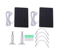 Fafeicy Cargador de Panel Solar de 2 Piezas de 10 W para Cámara de Seguridad con Puertos DC USB C Micro USB y Cable de 9,8 Pies IP65 Panel de Carga para Exteriores a Prueba de Agua