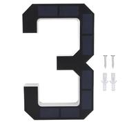 Fafeicy Casa con Luz Solar Número 3, Casa LED a Prueba de Agua, Sensor de Luz Automático, Número de Dirección Iluminado para, Hotel, Tienda