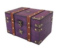 Fafeicy Cofre de Tesoro de Madera Retro Vintage para Organizaciones de Joyas en Dormitorios o Insumos (Purple)
