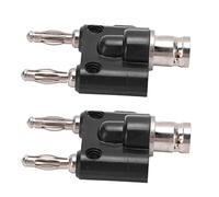 Fafeicy Conector Banana BNC Adaptador de Enchufe Banana de Doble Chapado en Latón Conector Hembra de 4 Mm 500 V ABS Aislado para Instrumentos Electrónicos Equipos Industriales