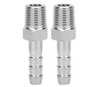 Fafeicy Conector de Acoplamiento Rápido BSPT 1/4 Pulgada Macho, Acero Inoxidable, con Junta de Púas, 2 Piezas