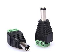 Fafeicy Conector de Alimentación CC Macho Adaptador LED de Plástico Duradero 10 Piezas para Cámaras CCTV y Aplicaciones de 12 V