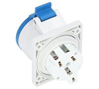Fafeicy Conector Industrial de 3 Pines 2P+E 32A IP44 Enchufe de Aviación Impermeable con Montaje Oculto de Latón y Nailon para Taller Agricultura Energía
