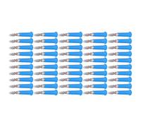 Fafeicy Conector Tipo Banana Soldado, Conector Tipo Banana para Linterna de Aleación de Zinc ABS, de Altavoz de 50 Piezas para Enchufe de 4 Mm, Corriente Máxima de 10 A (BLUE)