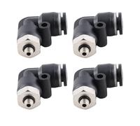 Fafeicy Conectores Neumáticos, Accesorios de Tubo de PVC, Conexión Rápida en ángulo Recto en Forma de L para Compresor de Aire, 10 Piezas, Equipo de Automatización, Rosca Externa, 1,0 a 1,2 Mpa (6-M5)