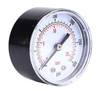 Fafeicy Conexión Trasera del Manómetro, Componentes de Latón, Legibilidad Clara para Aire, Agua, Gasóleo, Esfera de 1/8 BSPT de 50 Mm para Inflador de Neumáticos y Bomba de Pozo (0-300 psi 0-20 bar)