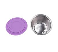 Fafeicy Conjunto de Cápsulas de café Recargables, Taza de Filtro de café Reutilizable de Acero Inoxidable con Cubierta de Polvo para, Ideal para Amantes del en Casa y Oficina (PURPLE)