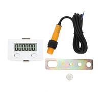 Fafeicy Contador de Pantalla Digital Inducción Magnética Montaje en Panel de 6 Dígitos Contador Electrónico LCD con Interruptor BEM-6C+Sensor de Plástico 12φ