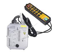 Fafeicy Control Remoto Inalámbrico para Grúa, Transmisor y Receptor de 12 Botones de 800 MHz con LED de Monitoreo de Energía y Cable de Cobre, para Accesorios de Polipasto de Grúa (ABS+Cobre 3)