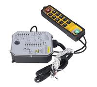 Fafeicy Control Remoto Inalámbrico para Grúa, Transmisor y Receptor de 12 Botones de 800 MHz con LED de Monitoreo de Energía y Cable de Cobre, para Accesorios de Polipasto de Grúa (ABS+Cobre 2)