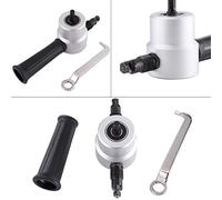 Fafeicy Cortador de chapa de doble cabezal, cabezal de corte doble de 360 grados, kit de herramientas de corte, para taller, bricolaje en casa y reparación de automóviles