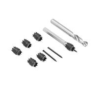 Fafeicy Cortador de Soldadura por Manchas de 9 Piezas, Kit de Juego de Herramientas de Corte de Metal de Doble Cara de Taladro con 5 Cuchillas de Repuesto, para Eliminar Paneles Soldados