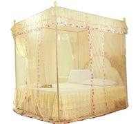 Fafeicy Cortina de Cama con Mosquitera de Lujo Princess, Dosel de Poliéster con 3 Aberturas Laterales, Diseño de Encaje, Lavable a Máquina, para Dormitorio, Mujeres (120 * 200 * 200)