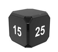 Fafeicy Cube -Timer Temporizador de Rotación Portátil para Gestión del Tiempo en el Hogar Cocina de la Oficina en el Hogar 15.05.25/45 Minutos para Niños Prueba Aprendizaje (Black)
