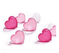 Fafeicy Cubitos de Hielo Reutilizables en Forma de Corazón, Enfriadores de Bebidas Recongelables de PE, Paquete de 15, 3,9 X 4 Cm, Relleno de Agua Pura, Enfriamiento sin Dilución, Diseño