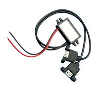Fafeicy Design Compacto DC a DC Convertidor Módulo de 12V a 5V Adaptador de Potencia con Salida USB Dual para iOS y Teléfonos (con la Oreja)