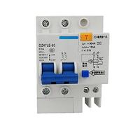 Fafeicy Disyuntor de Corriente en Miniatura RCCB de 2 Polos 30 MA 400 V, Capacidad de Ruptura 4500 A Instalación en Riel DIN con Protección contra Fugas para Circuitos Eléctricos (16A)