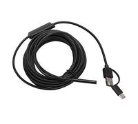 Fafeicy Endoscopio de Inspección Cámara Boroscopio Cámara Serpiente 5,5 Mm de Diámetro Ángulo de Visión de 70° Resolución 640x480 con 6 Luces LED IP67 a Prueba de Agua para PC Smartphone (o)