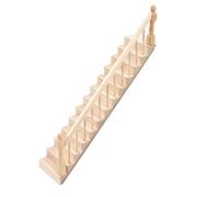 Fafeicy Escaleras para Casa de Muñecas, Escalera Miniatura a Escala 1/12 de Madera sin Pintar para Manualidades, con Esquinas Redondeadas Brillantes, Material de Abedul, para (reposabrazos Derecho)