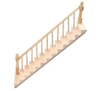 Fafeicy Escaleras para Casa de Muñecas, Escalera Miniatura a Escala 1/12 de Madera sin Pintar para Manualidades, con Esquinas Redondeadas Brillantes, Material de Abedul, para (reposabrazos Izquierdo)