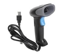 Fafeicy Escáner de Código de Barras de Mano con Cable Precisión Mecanizado Ligero Rojo 2D Lector de Código de Barras para el Centro Comercial de Compras de Supermercados, Hospital, [Material ABS]