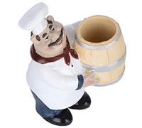 Fafeicy Escultura de Chef Gordo Lindo de Estilo Retro Rústico, Figura de Chef Adorable Decoración de Cocina Artesanal Hecha a Mano para Mesa, Soporte para Palillos de Estatua de Resina Ecológica,