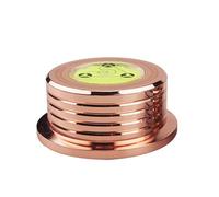 Fafeicy Estabilizador de Peso Récord, Abrazadera de Aleación de Aluminio con Nivel de Burbuja de 50 Hz, Diseño Antideslizante para Tocadiscos de Husillo de 7 Mm y Tocadiscos de Vinilo (Oro Rosa)