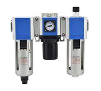 Fafeicy Filtro de Flujo de Compresor de Aire, Regulador de Presión de Aleación de Aluminio con Separador de Aceite de Agua y Lubricador Ajustable para Herramientas Neumáticas (GC300-08)