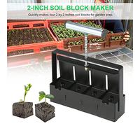Fafeicy Herramienta de Bloqueo de Suelo Eficiente de Bloque de Suelo de 2 Pulgadas con Dibujos para Preparación de Jardín, Bloqueador de Plata de Metal para el Kit de Inicio de Semillas (#4)