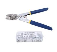 Fafeicy Herramienta de Prensado de Cuerda de Alambre de 10 Pulgadas con 300 Uds. Mangas de Aluminio, Prensadora y Cortadora de Acero Inoxidable para Uso Marino y Bricolaje