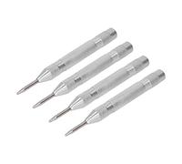 Fafeicy Herramienta de Punzón Central de Acero de Amplia Aplicación, Juego de Moleteado Tipo Empuje Automático de 4 Piezas, Utensilio, Vástago de 12 Mm (SILVER)