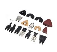 Fafeicy Hojas de Sierra Oscilantes de Acero con Alto Contenido de Carbono Kit de Accesorios Multiherramienta de 10 Piezas con Hojas de Aleación Juntas de Papel de Lija para Corte de