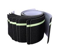 Fafeicy Huella Antideslizante para Escalera, Brilla en la Oscuridad | 15 Pcs Cinta de Seguridad Negra que Brilla en la Oscuridad, 6x24 Pulgadas Cinta Antideslizante para Escaleras, Porche,