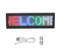 Fafeicy Insignia con Nombre LED Recargable, Control por Aplicación, Señal Programable, Etiqueta de Nombre LED Personalizada, 12x48 Píxeles para Restaurantes y Exposiciones