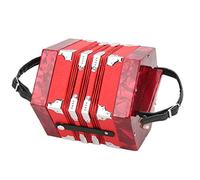 Fafeicy Instrumento Concertina Acordeón Azul Cielo, Acordeón Concertina Portátil de Madera Maciza y Cuero, 20 Botones, Correa de Mano Ajustable, Bolsa de Transporte para Adultos Niños Principiantes
