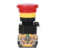 Fafeicy Interruptor de Botón de 22 Mm, Fácil de Instalar, Encendido y Apagado, Plástico de IngenieríA 440 V 10 A, con Alto Nivel de Protección, para Piezas Industriales y Control de