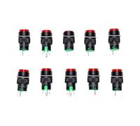 Fafeicy Interruptor de Botón Iluminado Verde de 16 Mm con Cierre de 10
