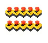 Fafeicy Interruptor de Botón Pulsador de Seta, Parada de Emergencia 10PCS