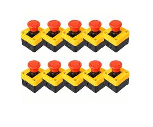 Fafeicy Interruptor de Botón Pulsador de Seta, Parada de Emergencia 10PCS