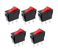 Fafeicy Interruptor de Cocina Eléctrica, Luz Roja de 16A y 3 Pines (5PCS)