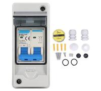 Fafeicy Interruptor de Desconexión de CC, Disyuntor en Miniatura Impermeable IP65, Capacidad de 25 A, Ideal para Sistemas de Paneles Solares e Inversores